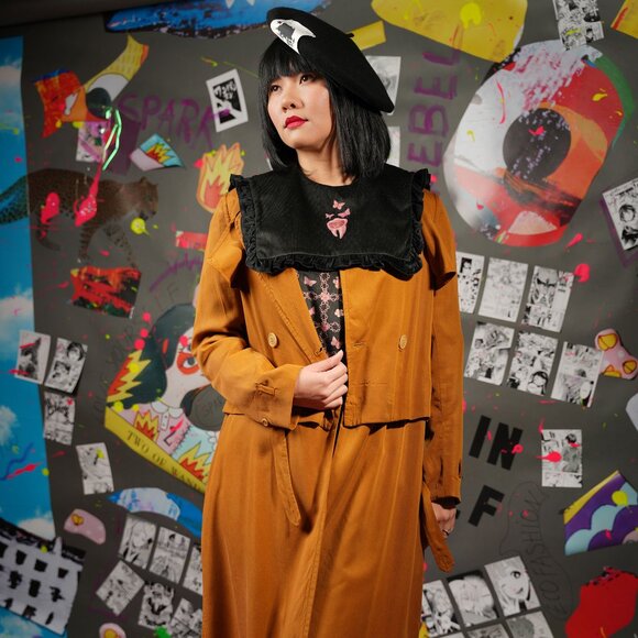 VETTA Convertible Trench Coat – 4-in-1 Sustainable Gold Tencel Jacket, Size S - Picture 1 of 13